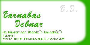 barnabas debnar business card